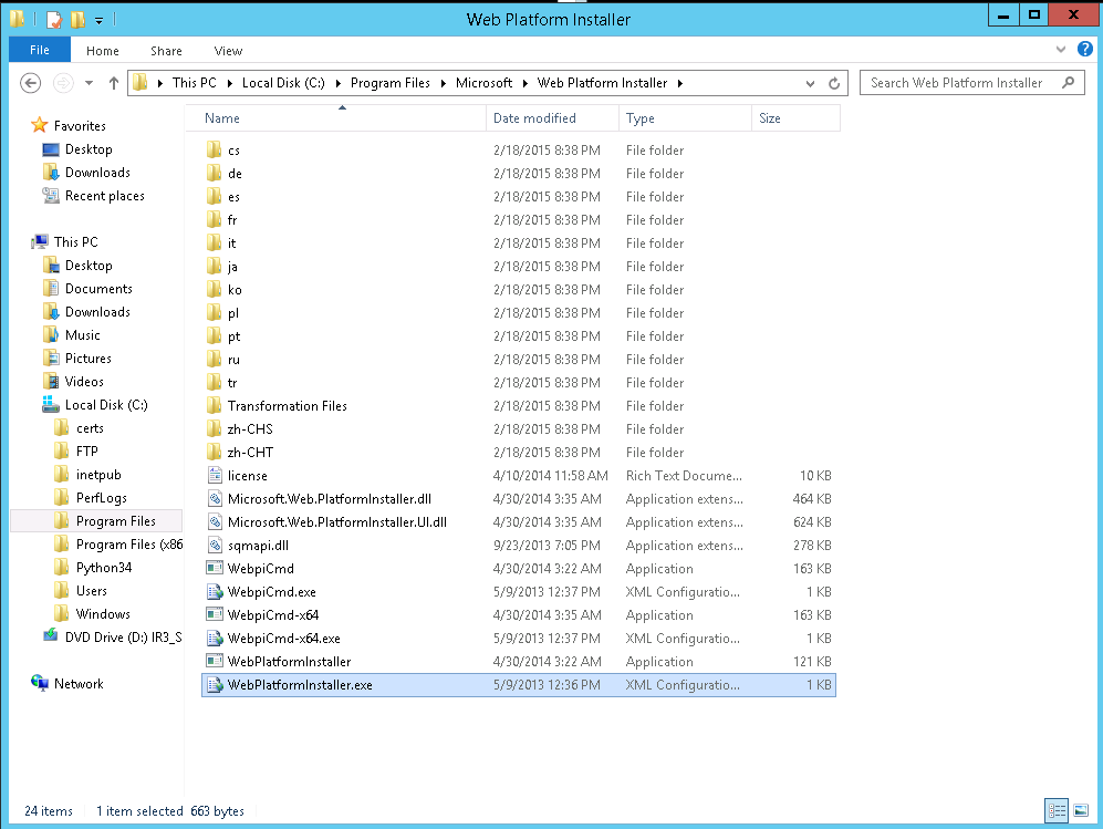 install php sur windows server 2019